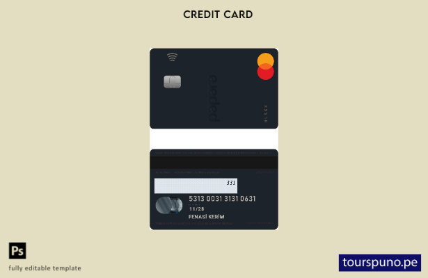 lista para imprimir la plantilla Turquía Papara MasterCard
